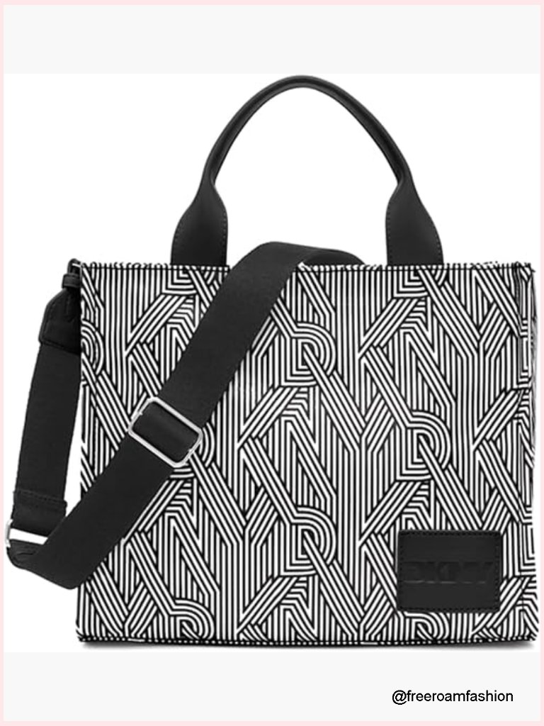 Medium Canvas Tote Bag With Adjustable Crossbody Strap, Zip Closure